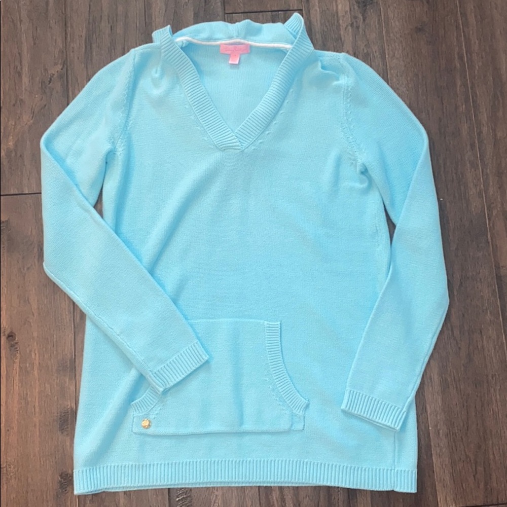 Lily Pulitzer Blue Hooded Sweater